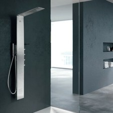 COLONNA PANNELLO DOCCIA HAFRO LAMA ACCIAIO MISCELATORE TERMOSTATICO 3 SOFFIONI