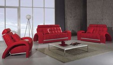 DIVANO SALOTTO PELLE ROSSO