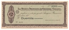 2000 LIRE  ASSEGNO  BANCA