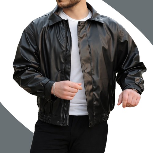 Giacca pelle uomo - pelle, oversize