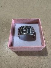 Anello Fascia Spirali Etnico Argento 925 4.5GR 18.4MM