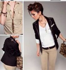 DENNY ROSE GIACCA NERA o BEIGE cotone art. 2830 tg. L introvabili