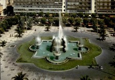 Cartolina Lecce Piazza Mazzini la fontana formazione Milan autografi