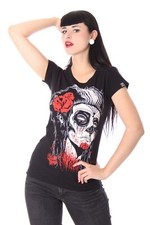 Liquor Brand DEAD GIRL Rockabilly Tattoo Girlie Shirt