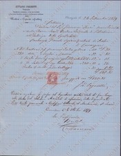 1879 VENEZIA Fabbrica Tubi di Piombo Giovanni PEGORETTI ricevuta