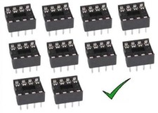 10pz zoccoli 8 pin 4+4 pin per