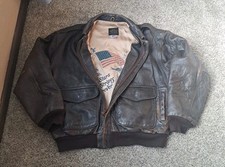 Giacca pelle Avirex tipo A-2 vintage 1992 stelle e righe madre aereo