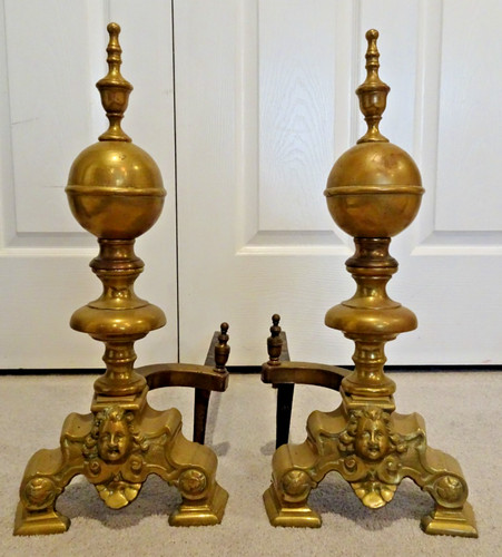 Andirons vintage ottone - vintage,