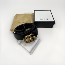 Gucci Double G Black Leather