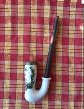 Antica pipa da fumo in porcellana austriaca per tabacco