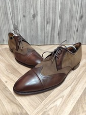 CHURCH'S DERBY IN PELLE MARRONE E CANVAS - UK 9 F