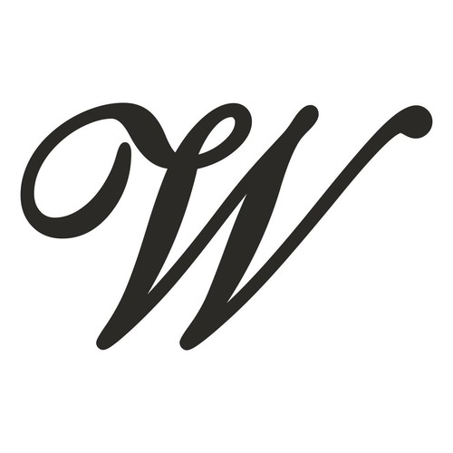 Adesivo prespaziato lettera - prespaziato, w