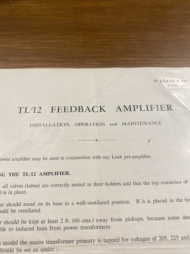 Amplificatore feedback leak - amplificatore,