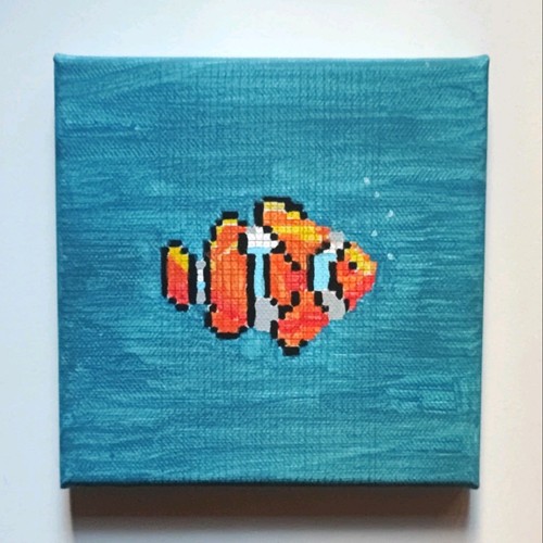Quadro tela acrilico pesce - quadro,