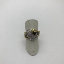 ANELLO Donna ad elementi con cuori centrali, diamanti, oro bicolore 18 KT RE12