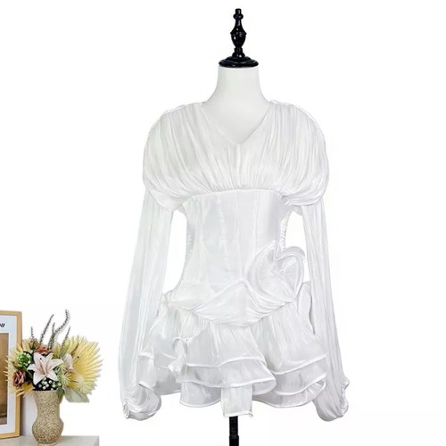Abito donna bianco bustier - abito,