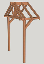 tettoia porta d'ingresso in legno veranda - assemblata - fai da te - 1800 mm L x 900 mm D