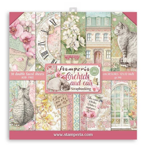 Blocco carte scrap orchids - di,