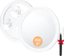 Specchio Ingranditore 30X Con 3 Ventose, Specchio Trucco 15M, Specchio Cosmetico