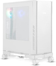 Supporto per PC Case  Mobile con 4 Ruote in in Acciaio Colore Bianco