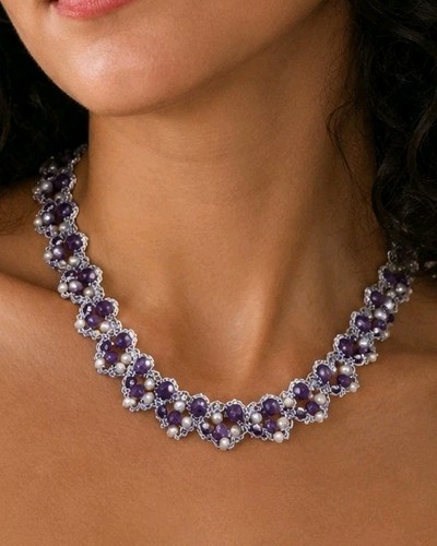 Collana collier con - collana, cristalli