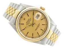 OROLOGIO UOMO ROLEX DATEJUST 36MM ORO GIALLO 18K ACCIAIO NEVER POLISHED AUTO REF 16233