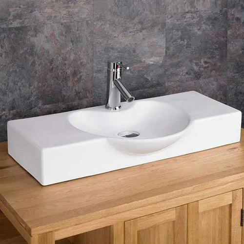 Lavabo rettangolare largo - , in