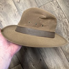 Cappello Safari Guida in Tela Cerata Simms - Marrone Scuro