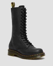 DR.MARTENS - STIVALE DONNA ALLACCIATA IN PELLE NERA 1B99 VIRGINIA BLACK