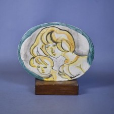 Scultura Ceramica Remo Brindisi Piastra Rossicone 99 Esemplari Vintage