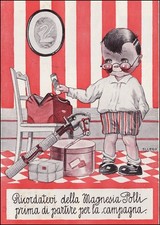 PUBBLICITA'1924 MAGNESIA POLLI BAMBINO VALIGIA MEDICO FARMACIA GIOCATTOLI ARREDO