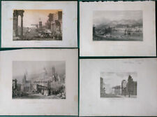 1850 c MESSINA PALERMO lotto 4 incisioni originali J Abelsdorff Berlin Pistolesi
