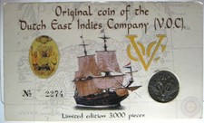 *TRIU* MONETA COMPAGNIA INDIE ORIENTALI OLANDESI DUIT 1745 -SCHEDA DA COLLEZIONE