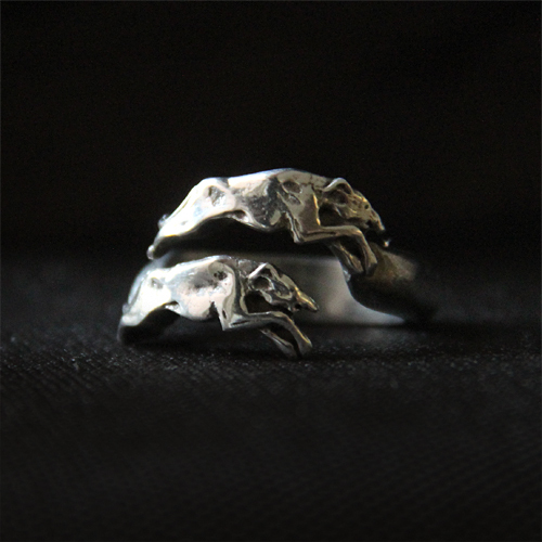 Anello levriero peltro - levriero,