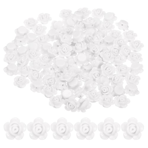 100 pezzi perline fiore rosa - 100,