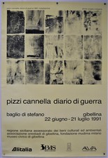 MANIFESTO MOSTRA ORIGINALE PIZZI CANNELLA DIARIO DI GUERRA GIBELLINA 1991
