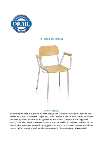 Poltrona insegnante legno e - insegnante,