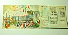 CARTOLINA PUBBLICITà FIERA MILANO 1956 CA VELLANI MARCHI BIGLIETTO INGRESSO