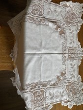 Copritavolo quadrato in pizzo macramè 34 1/2”x34 1/2” uncinetto bianco