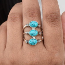 Anello Argento Turchese Blu