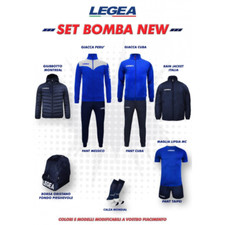 BOX LEGEA CALCIO CALCETTO VARI COLORI -  7 PEZZI: KIT GARA 2 TUTE SET GIUBBOTTO