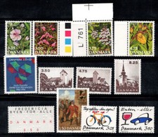 Danimarca 1990 Michel 981-992 MNH 100% fiori, chiese, Wessel, bici, auto