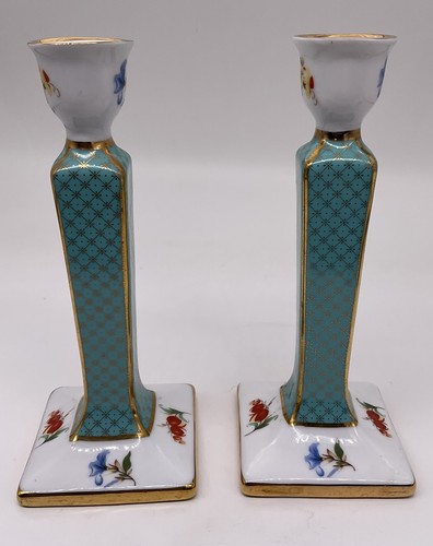 Coppia candelabri decorati - di,