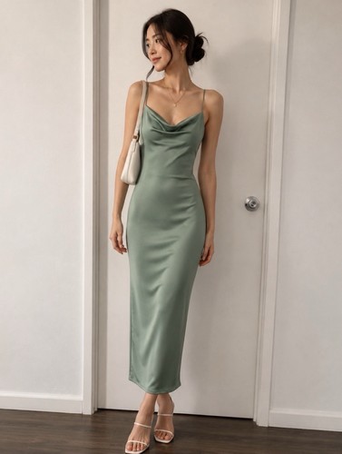 Maxi abito zara verde salvia - zara,