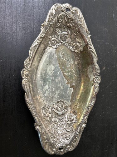 Vintage silver plate - silver, roses