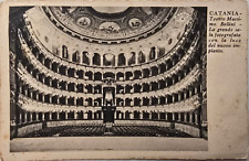 Cartolina 1935 Catania Teatro Bellini con nuova illuminazione formato piccolo