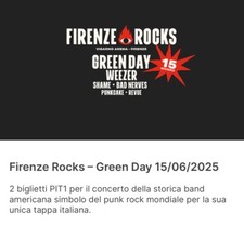 1 Biglietto PIT concerto Green Day Firenze Ippodromo Del Visarno 15 Giugno 2025
