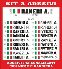 3 ADESIVI NOME + BANDIERA