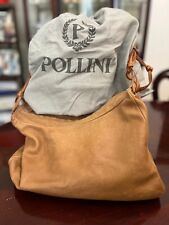 Borsa marca Pollini anni '90 in vera pelle, color cammello