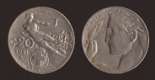 Centesimi 1921 liberta - centesimi, liberta'